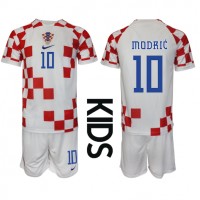 Kroatia Luka Modric #10 Koti Peliasu Lasten MM-kisat 2022 Lyhythihainen (+ Lyhyet housut)